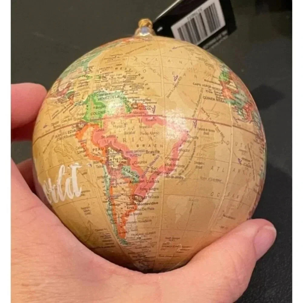 Joy To‎ The World Globe Christmas Holiday Ornament NEW